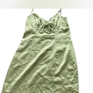Princess Polly Green Chemise with Spaghetti Straps